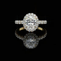 1.08 CT Fantastic Oval Cut Moissanite Diamond Halo Engagement Ring A Sparkling Symphony of Brilliant Accents