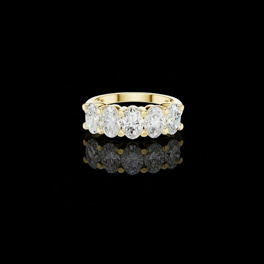 1.80 CT Elegant Five Stone Oval Cut Moissanite Diamond Wedding Eternity Band For Gift