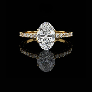 2.50 CT Elegant Oval Cut Moissanite Diamond Pave Engagement Ring in Solid Gold For Gift