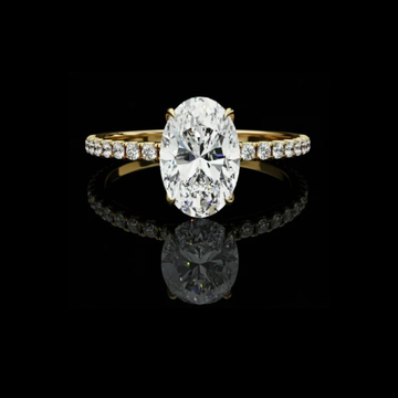 3.00 CT Elegant Oval Cut Pave Band Moissanite Diamond Bridal Ring with Sparkling Finish