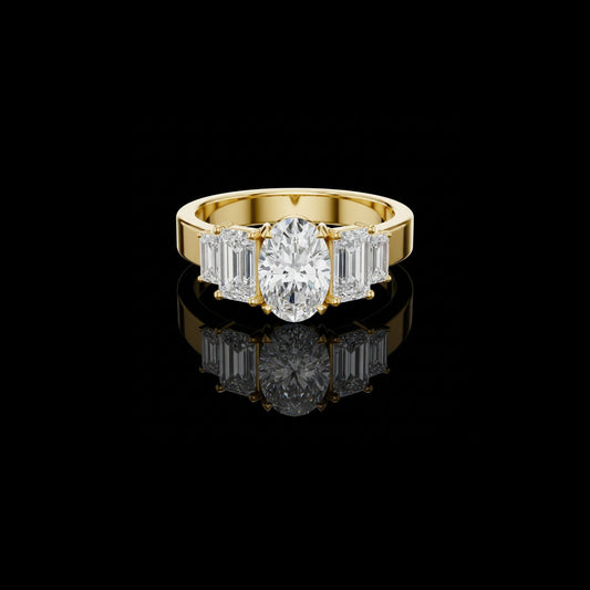 0.90 CT Exclusive Moissanite Oval Cut Ring For Engagement Day