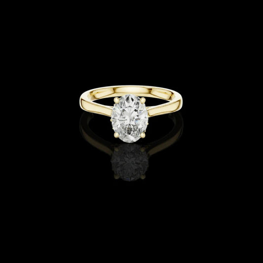 0.75 CT Stunning Lab Grown Oval Cut Diamond Ring For Wedding Bride