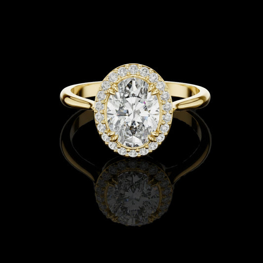 2.00 CT Vibrant Lab Grown Oval Cut Diamond Ring For Good Time