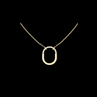 0.105 TCW Classic Moissanite Diamond Open Oval Contemporary Minimal Design with Pave Detail Pendant Luxury Jewelry