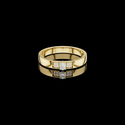 0.76 CT Timeless Lab Grown Diamond Ring with Oval Center Stone and Pave Accents