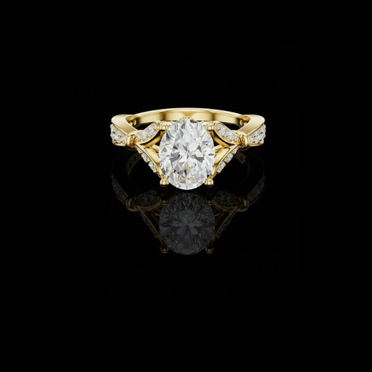 2.50 CT Premium Lab Grown Oval Cut Ring Fine Jewelry For Wedding Bride