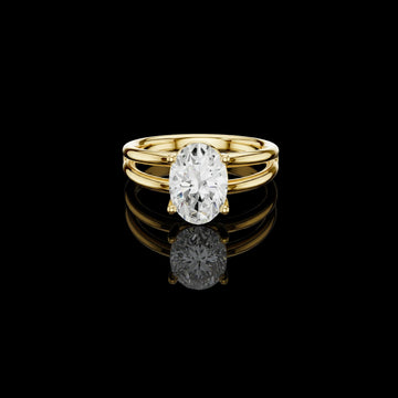 2.00 TCW Elegant Lab Grown Oval Cut Diamond Split Shank Minimalist Anniversary Ring