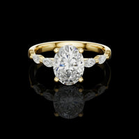 1.00 CT Premium Moissanite Oval Cut Diamond Ring For Get Together