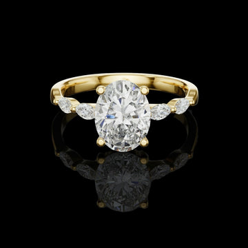 1.00 CT Premium Moissanite Oval Cut Diamond Ring For Get Together