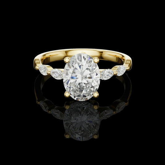2.00 CT Premium Lab Grown Oval Cut Diamond Ring For Get Together