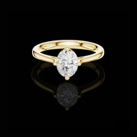 1.50 TCW Sparkling Oval Radiance Moissanite Diamond Solitaire Ring Elegant Modern Minimalist Engagement Ring For Her