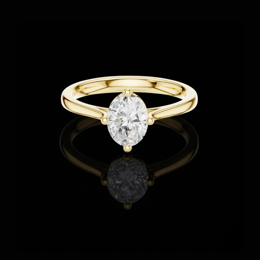 1.12 TCW Sparkling Oval Radiance Moissanite Diamond Solitaire Ring Elegant Modern Minimalist Engagement Ring For Her