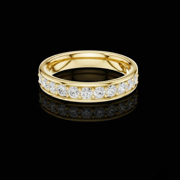1.50 TCW Luxurious Lab Grown Diamond Pave Eternity Band with Dazzling Round Stone Channel Set Ring For Her