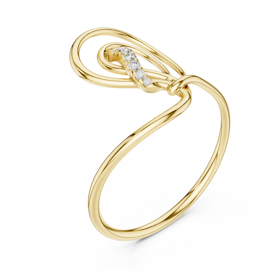 Abstract Open Loop Pave Lab Diamond Statement Anniversary Ring - view 2