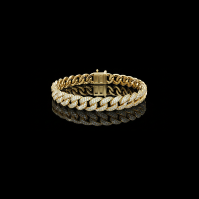 Round Cut Lab Diamond Miami Cuban Link Bracelet
