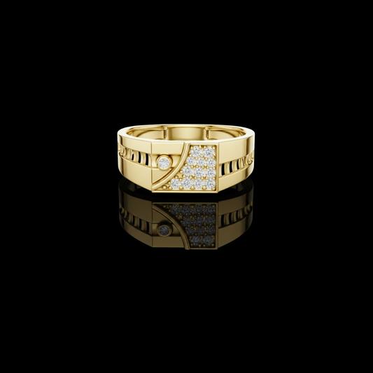 0.18 TCW Luxurious Round Lab Grown Diamond Designer Pave Stones Ring Exclusive Jewelry