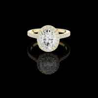 2.50 CT Classic Oval Halo with Pave Moissanite Diamonds Luxury Bridal Engagement Ring Fine Jewelry
