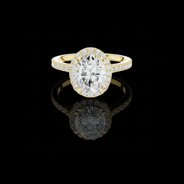 2.50 CT Classic Oval Halo with Pave Lab Grown Diamonds Luxury Bridal Engagement Ring Fine Jewelry