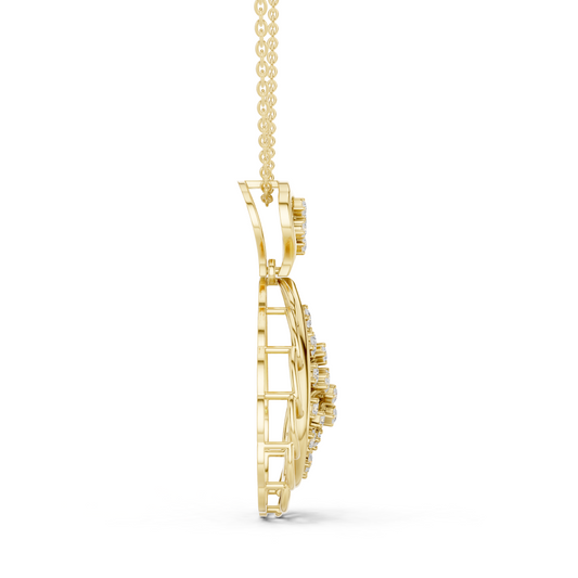 Round Cut Pear Drop Openwork Pendant - view 4