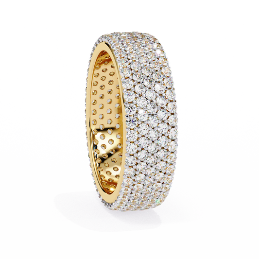 1.81 TCW Lab Created Round Cut Diamond Band Trendy Design Luxury Full Pave Wedding & Anniversary Band
