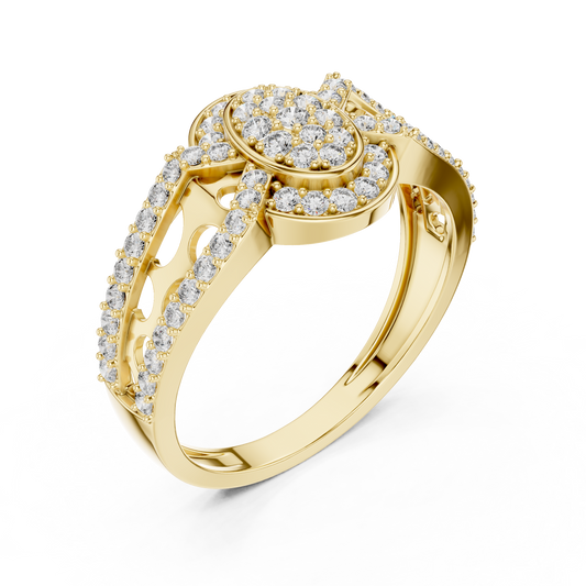 Round Cut Lab Diamond Cluster Split Shank Ring - view 4