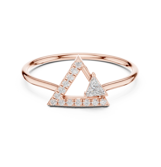 Open Trillion Lab Diamond Pave Setting Engagement Ring - view 3