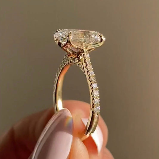 Oval Cut Halo Engagement Ring - view 4