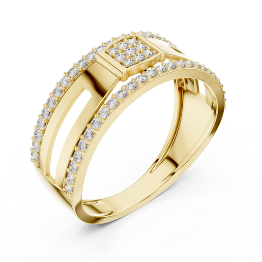 Round Cut Lab Grown Diamond Men's Side Cutout Wedding Band - view 4