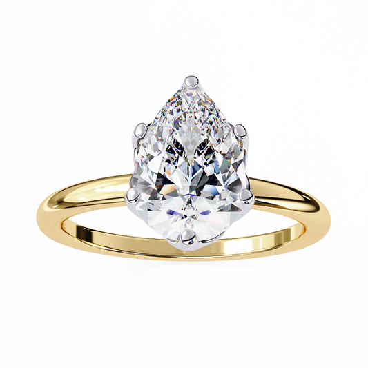 Teardrop Pear Moissanite Solitaire Engagement Ring - view 2