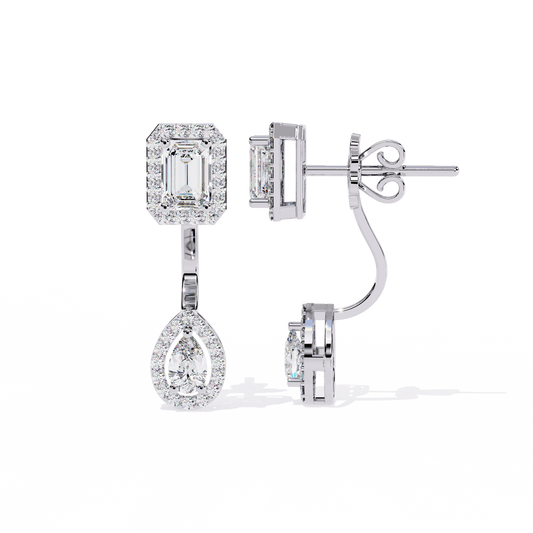 1.11 CT Emerald Cut Lab Grown Diamond Stud Earrings Ethical, Affordable & Brilliant for Everyday Wear