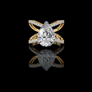 5.00 CT Glamorous Lab Grown Diamond Pave Band Pear Cut Elegant Ring For Women