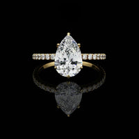 2.00 CT Luxury Pear Cut Moissanite Diamond Ring for Wedding Bridal Jewelry