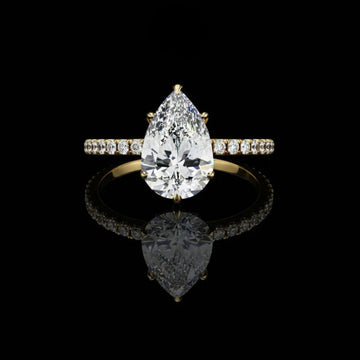 2.00 CT Luxury Pear Cut Moissanite Diamond Ring for Wedding Bridal Jewelry