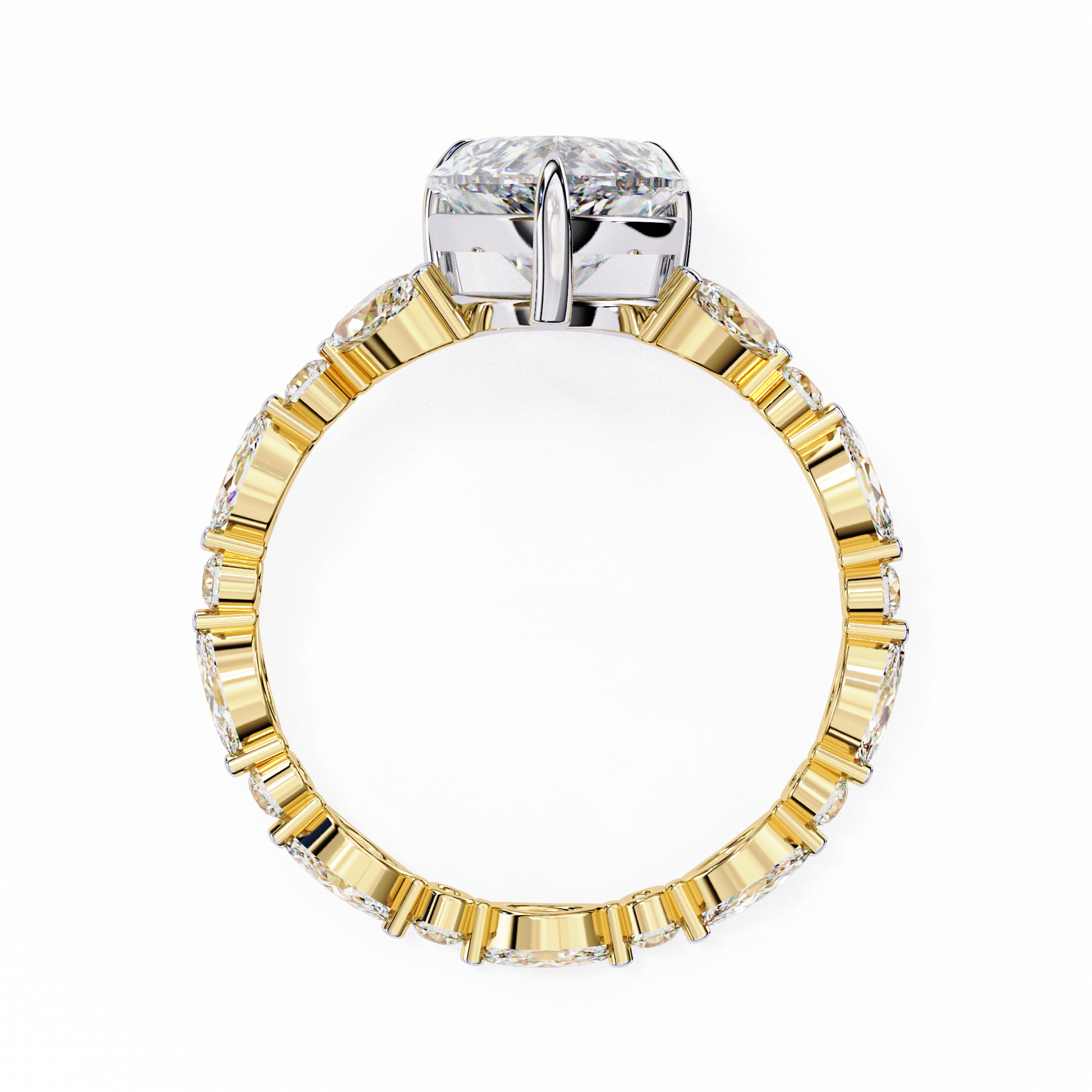 Two-tone gold ring with a diamond 