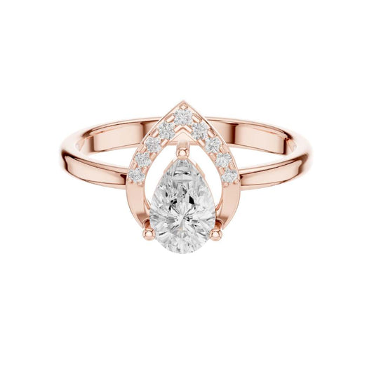 Pear Cut Moissanite Teardrop Style Engagement Ring - view 2