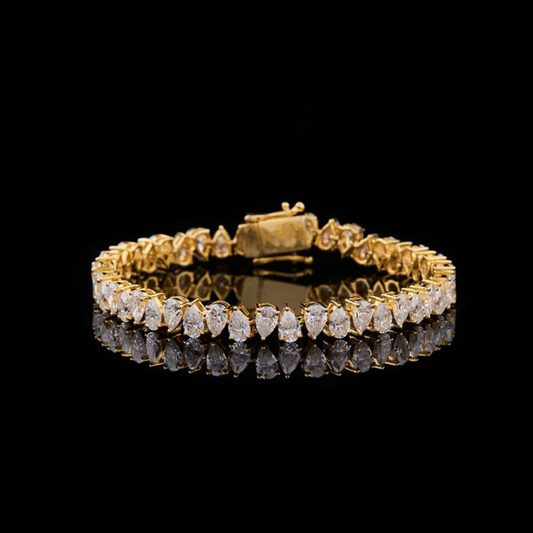 Pear Shape Cut Lab Grown Diamond Tennis Bracelets - view 3