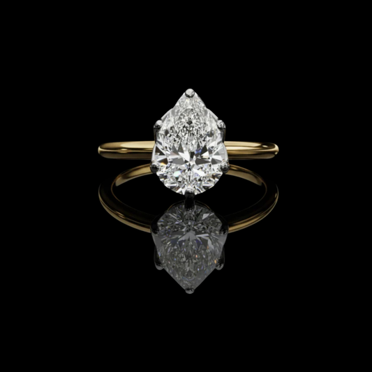 2.50 CT Elegant Pear Cut Moissanite Diamond Dainty Solitaire Engagement Ring by Ivevar Luxury
