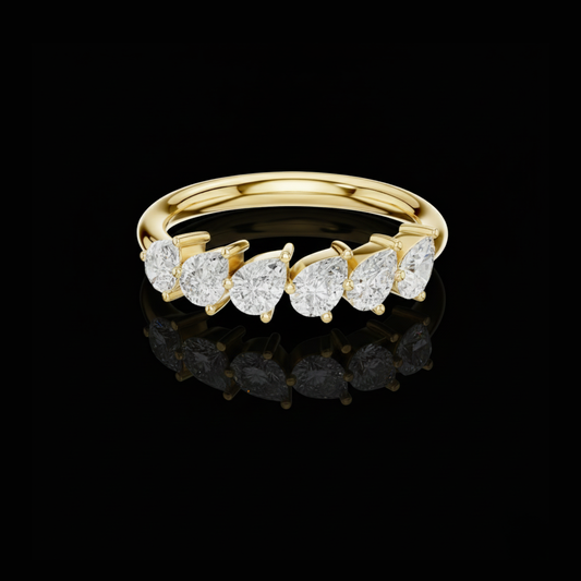 5.00 TCW Elegant Pear Shaped Moissanite Diamond Band Radiant Statement Ring of Sparkling Brilliance