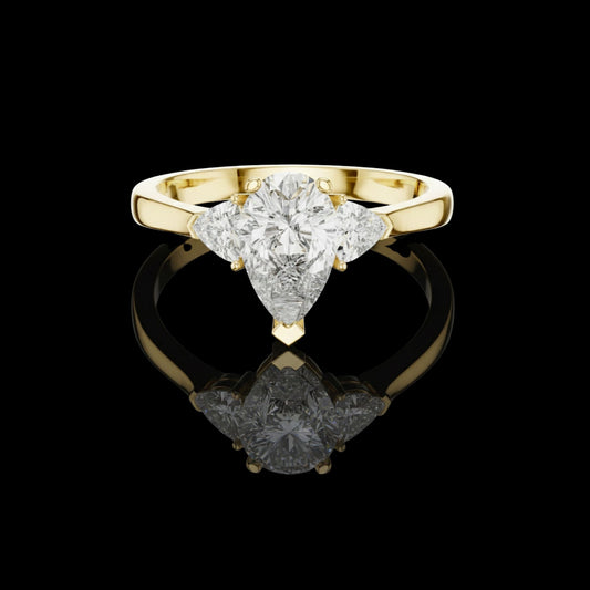 2.50 CT Precious Moissanite Pear Cut Diamond Ring For Still Love