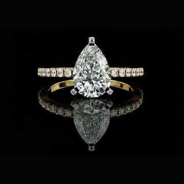 2.50 CT Trendy Pear Cut Moissanite Diamond Solitaire Ring Classic Teardrop Diamond Wedding Ring for Her