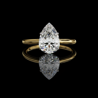 0.89 TCW Pear Cut Lab Grown Diamond Solitaire Ring Timeless Teardrop Engagement Design by Ivevar Luxury