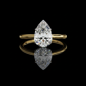 0.89 TCW Pear Cut Lab Grown Diamond Solitaire Ring Timeless Teardrop Engagement Design by Ivevar Luxury