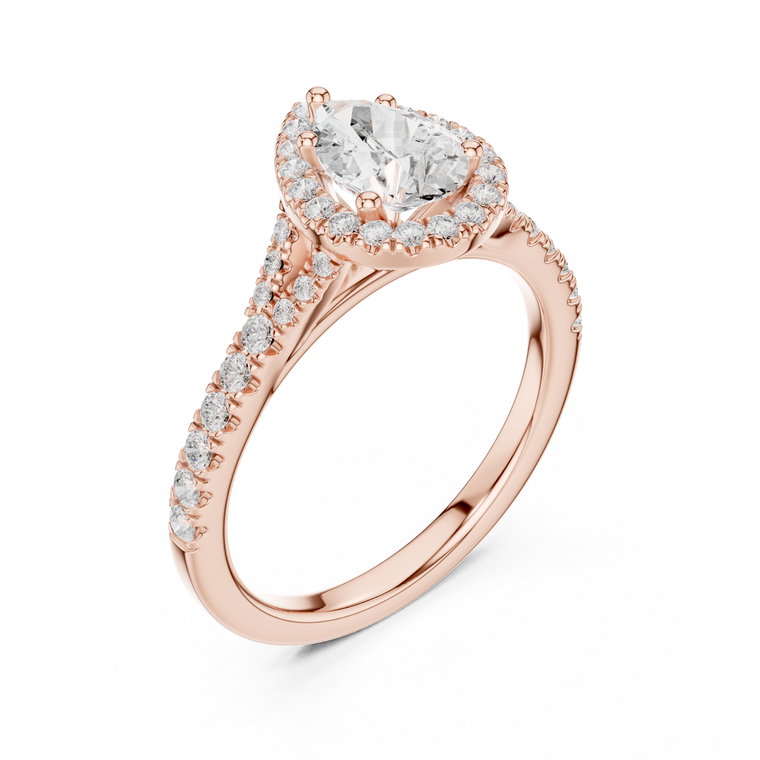 Pear Cut Halo Lab Grown Diamond for Ring Women - view 3
