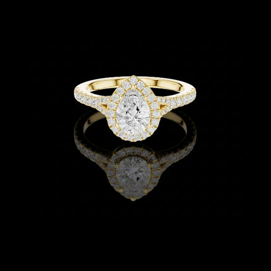 1.00 CT Inspiring Moissanite Pear Cut Diamond Ring For Soft Day