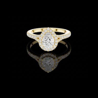 Pear Cut Halo Lab Grown Diamond for Ring Women