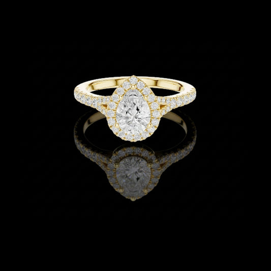 2.5 CT Inspiring Lab Grown Pear Cut Diamond Ring For Soft Day