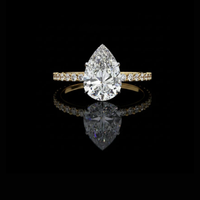 2.00 CT Dazzling Teardrop Pear Cut Moissanite Diamond Halo Ring for Elegant Proposal