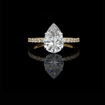 2.00 CT Dazzling Teardrop Pear Cut Moissanite Diamond Halo Ring for Elegant Proposal