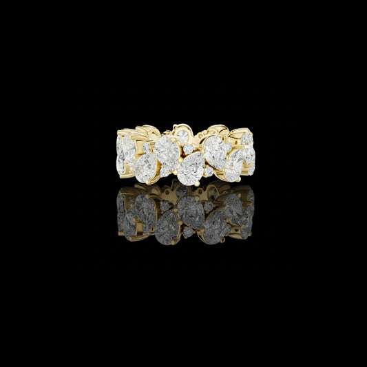 6.39 CT Bliss Eternity Band Featuring Alternating Pear Cut & Round Lab Diamonds in an Elegant Prong Setting