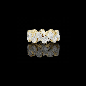 6.39 CT Bliss Eternity Band Featuring Alternating Pear Cut & Round Lab Diamonds in an Elegant Prong Setting